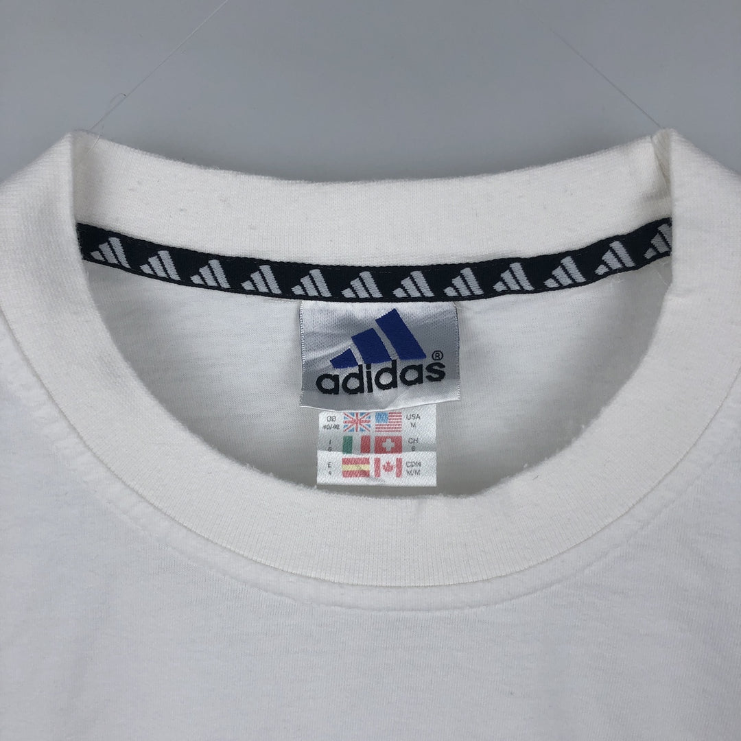 90s-00'S Adidas logo t-shirt, men's size M equivalent, vintage. cotton white type Vintage Second Hand