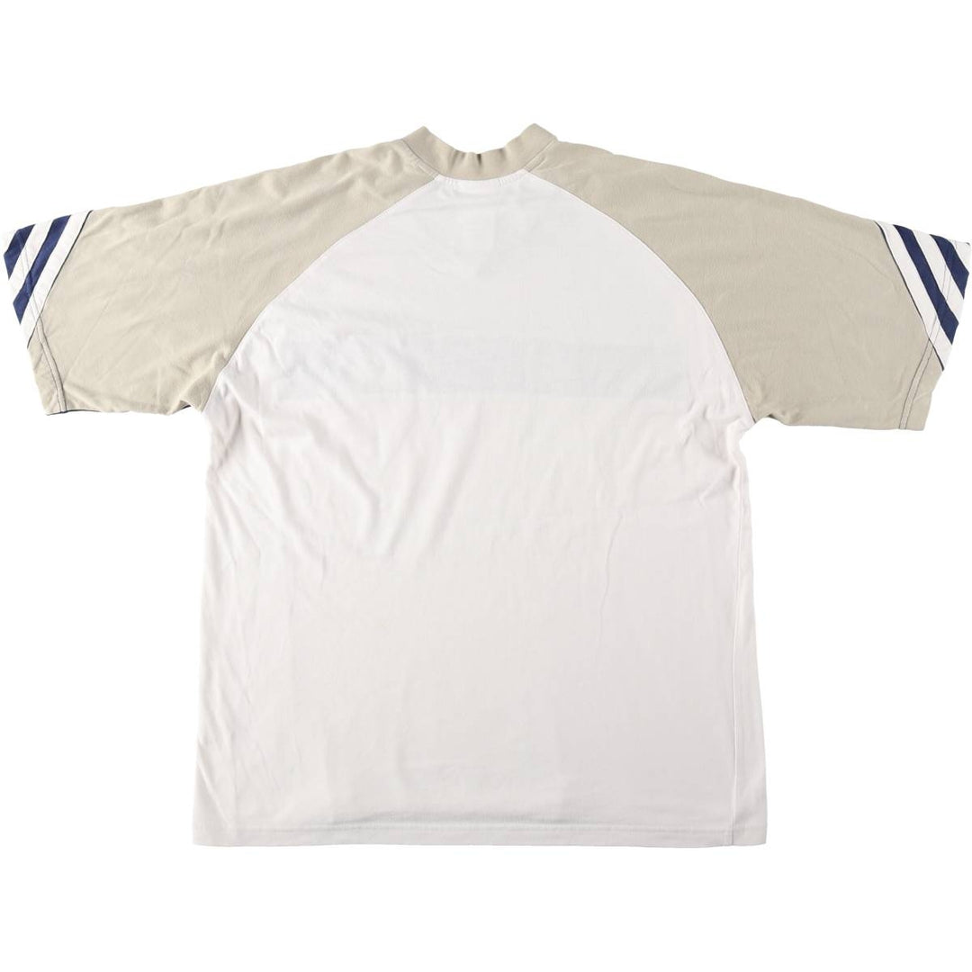 2000'S Adidas V-neck T-shirt, men's size L (approx.) cotton white type Vintage Second Hand