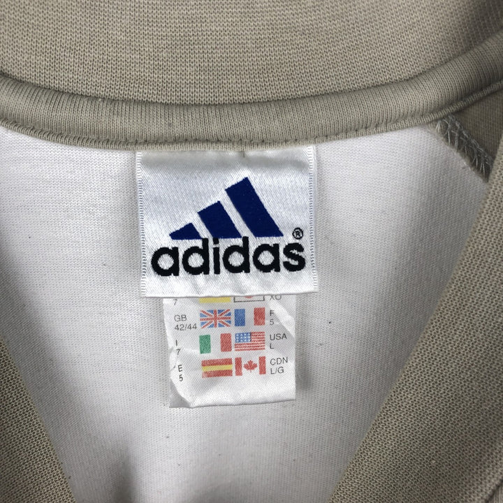 2000'S Adidas V-neck T-shirt, men's size L (approx.) cotton white type Vintage Second Hand