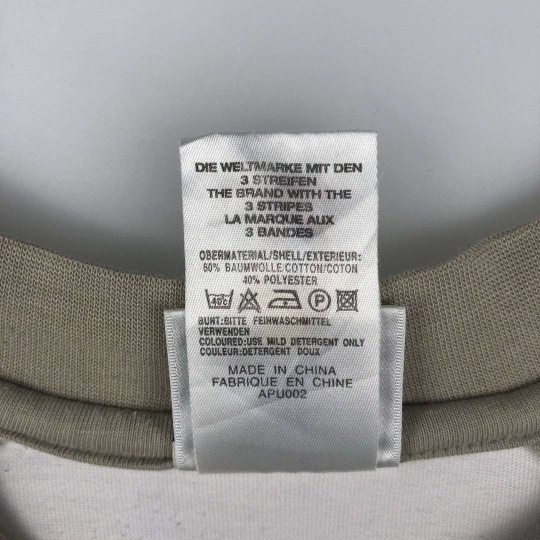 2000'S Adidas V-neck T-shirt, men's size L (approx.) cotton white type Vintage Second Hand