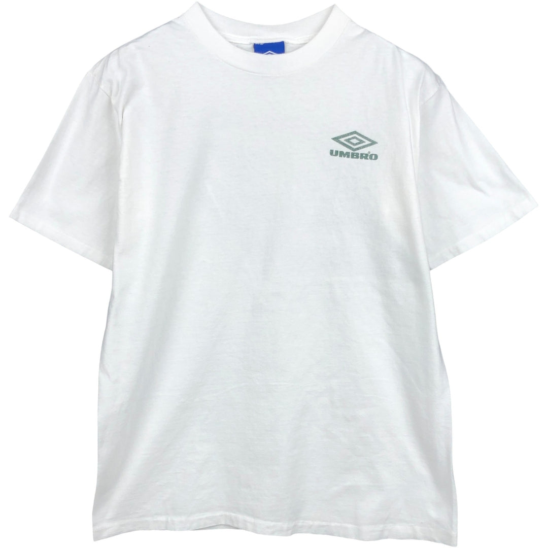 90'S Umbro T-shirt with large logo print, made in USA, men's size M equivalent, vintage. cotton white type Vintage Second Hand