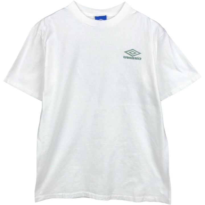 90'S Umbro T-shirt with large logo print, made in USA, men's size M equivalent, vintage. cotton white type Vintage Second Hand