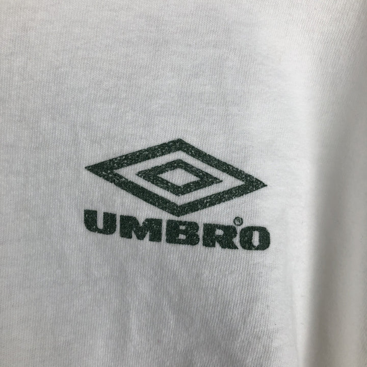 90'S Umbro T-shirt with large logo print, made in USA, men's size M equivalent, vintage. cotton white type Vintage Second Hand