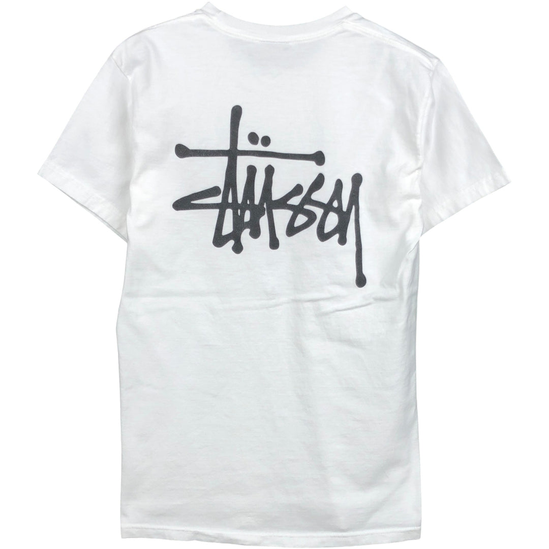 Stussy back logo surf skate t-shirt, men's size S (approx.) cotton white type Vintage Second Hand