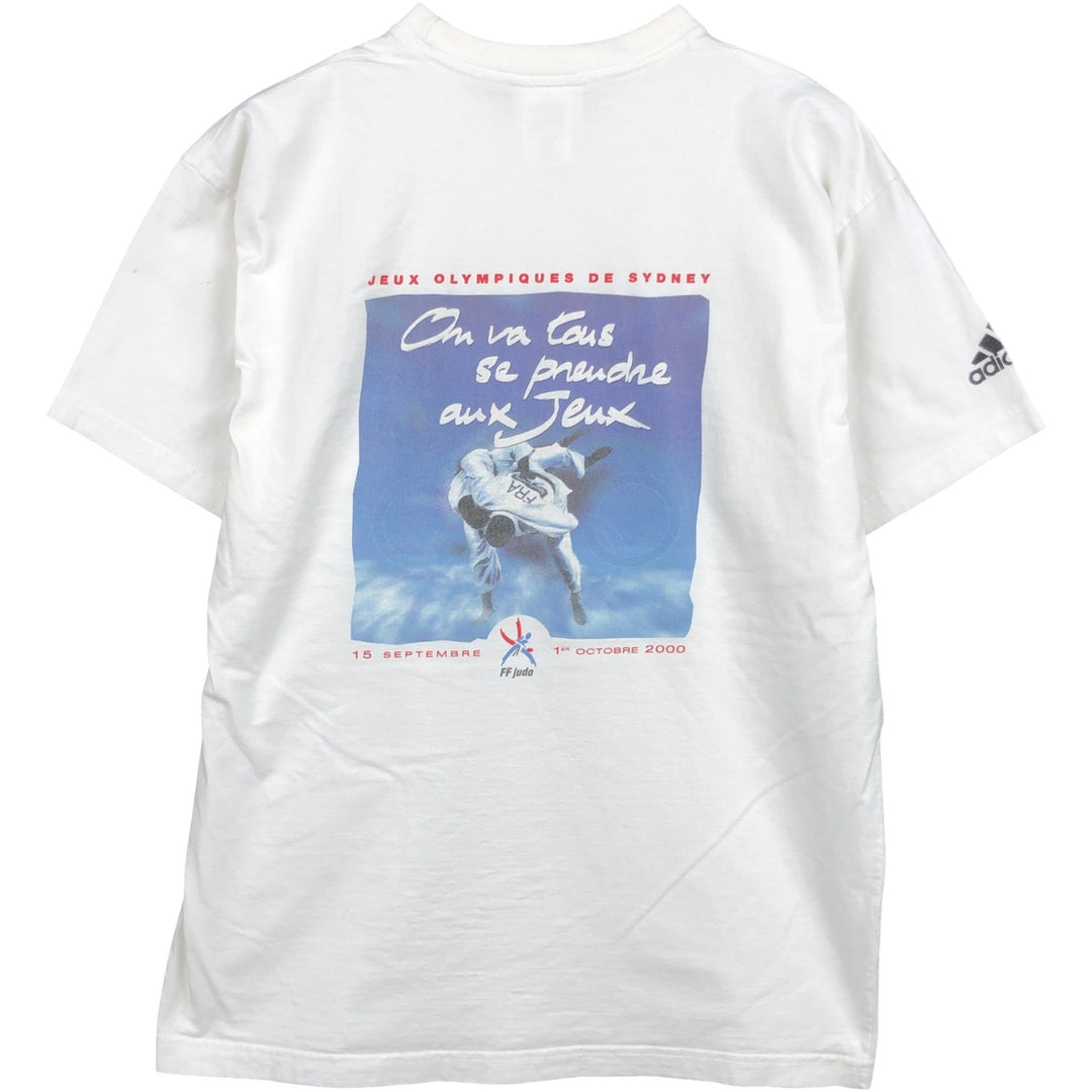 90s-00'S Adidas Sydney 2000 Olympics France National Team Sports T-shirt, Men's Size L (approx.) cotton white type Vintage Second Hand