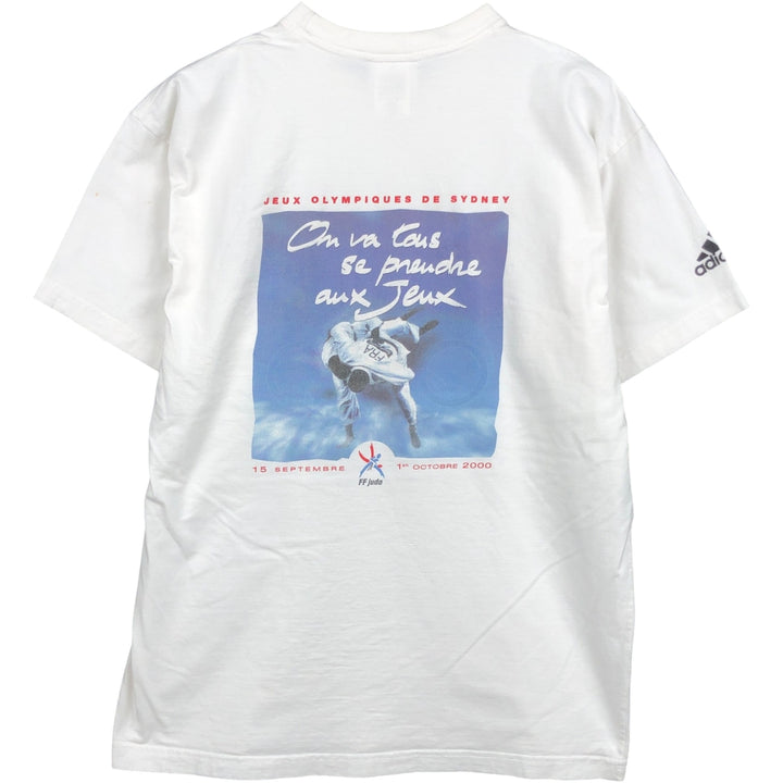 90s-00'S Adidas Sydney 2000 Olympics France National Team Sports T-shirt, Men's Size L (approx.) cotton white type Vintage Second Hand