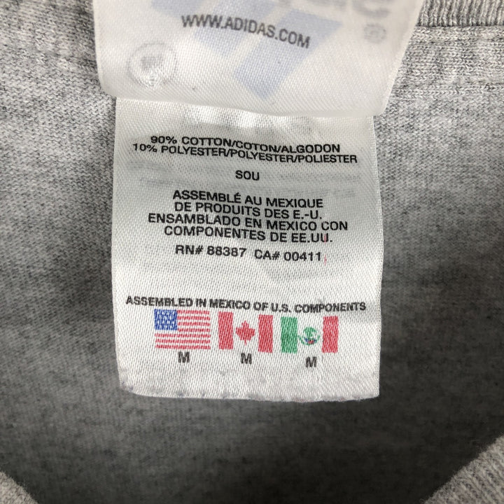 90s-00'S Adidas RUNNING logo print T-shirt, men's size M (approx.) cotton gray type Vintage Second Hand