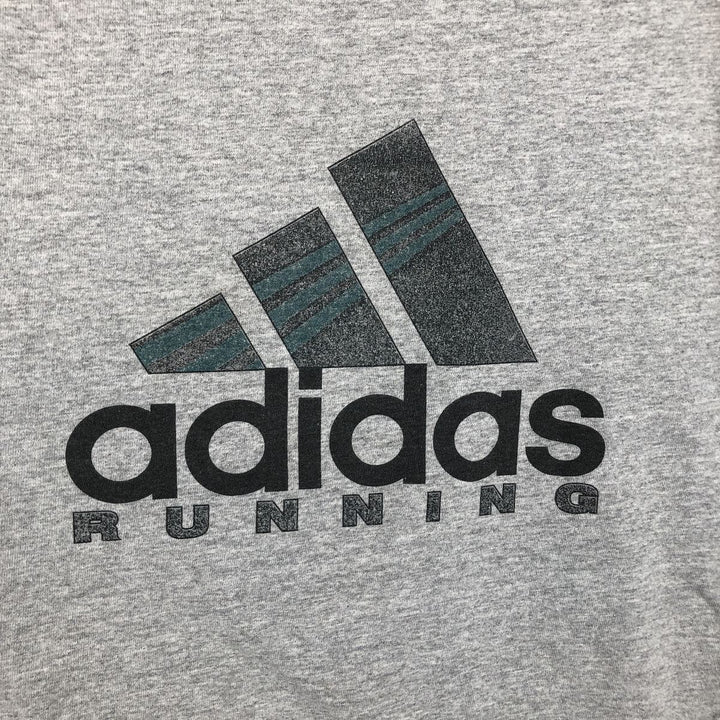 90s-00'S Adidas RUNNING logo print T-shirt, men's size M (approx.) cotton gray type Vintage Second Hand