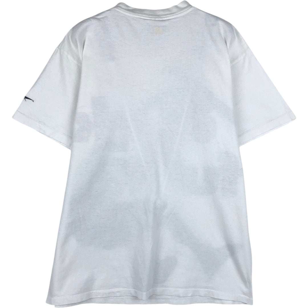 80s-90'S Reebok Large Print Sports T-Shirt, Made in USA, Men's Size M (approx.), Vintage cotton white type Vintage Second Hand