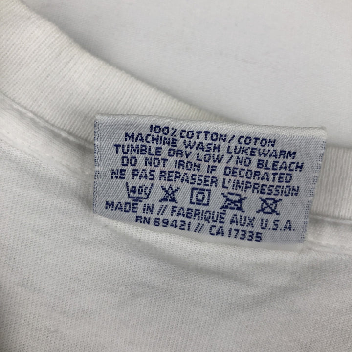 80s-90'S Reebok Large Print Sports T-Shirt, Made in USA, Men's Size M (approx.), Vintage cotton white type Vintage Second Hand