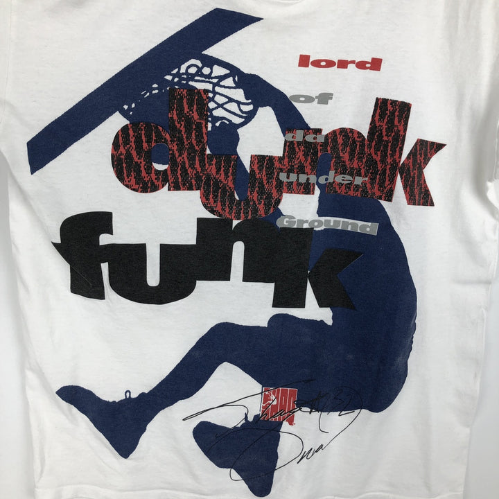 80s-90'S Reebok Large Print Sports T-Shirt, Made in USA, Men's Size M (approx.), Vintage cotton white type Vintage Second Hand