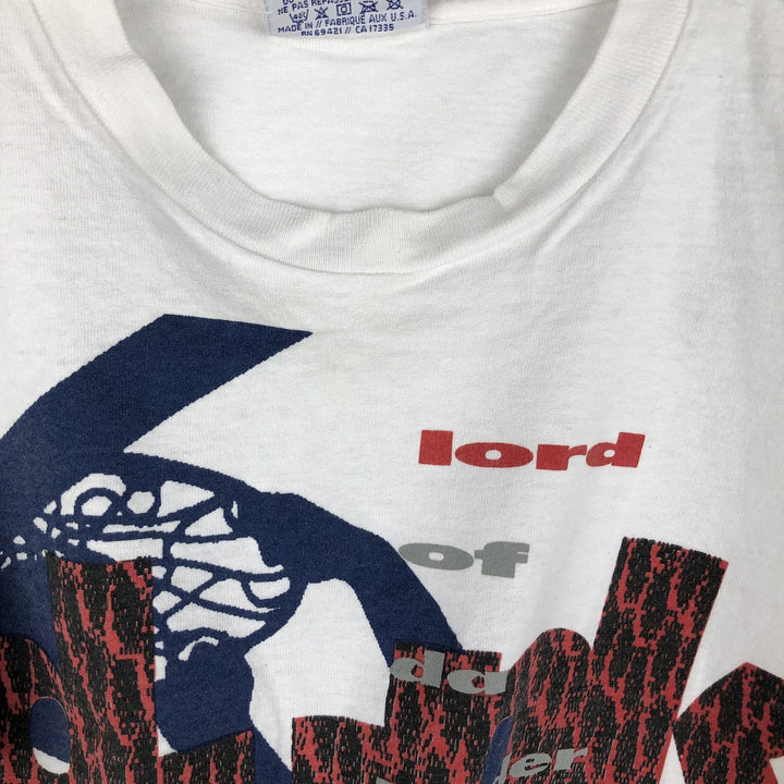 80s-90'S Reebok Large Print Sports T-Shirt, Made in USA, Men's Size M (approx.), Vintage cotton white type Vintage Second Hand