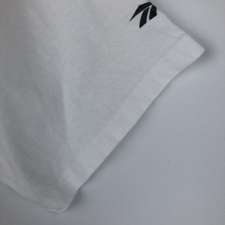 80s-90'S Reebok Large Print Sports T-Shirt, Made in USA, Men's Size M (approx.), Vintage cotton white type Vintage Second Hand