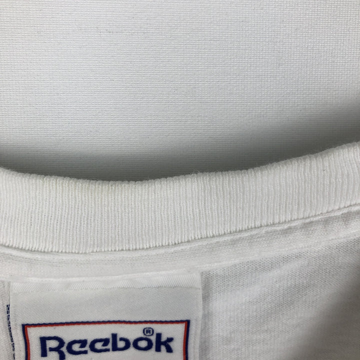 80s-90'S Reebok Large Print Sports T-Shirt, Made in USA, Men's Size M (approx.), Vintage cotton white type Vintage Second Hand