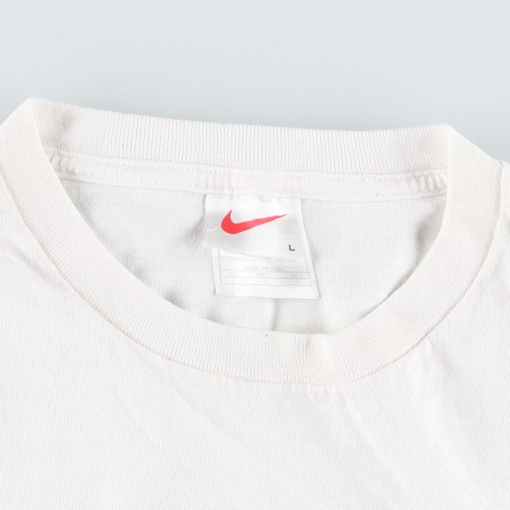 90'S Nike One Point Logo T-shirt Made in USA Men's L Size Vintage cotton white type Vintage Second Hand