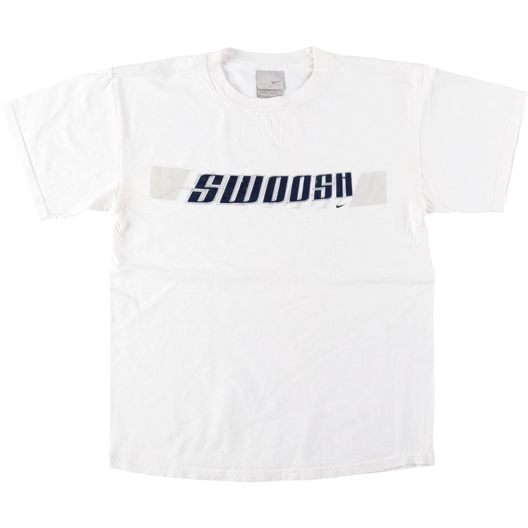 00'S Nike logo print T-shirt, men's size M cotton white type Vintage Second Hand