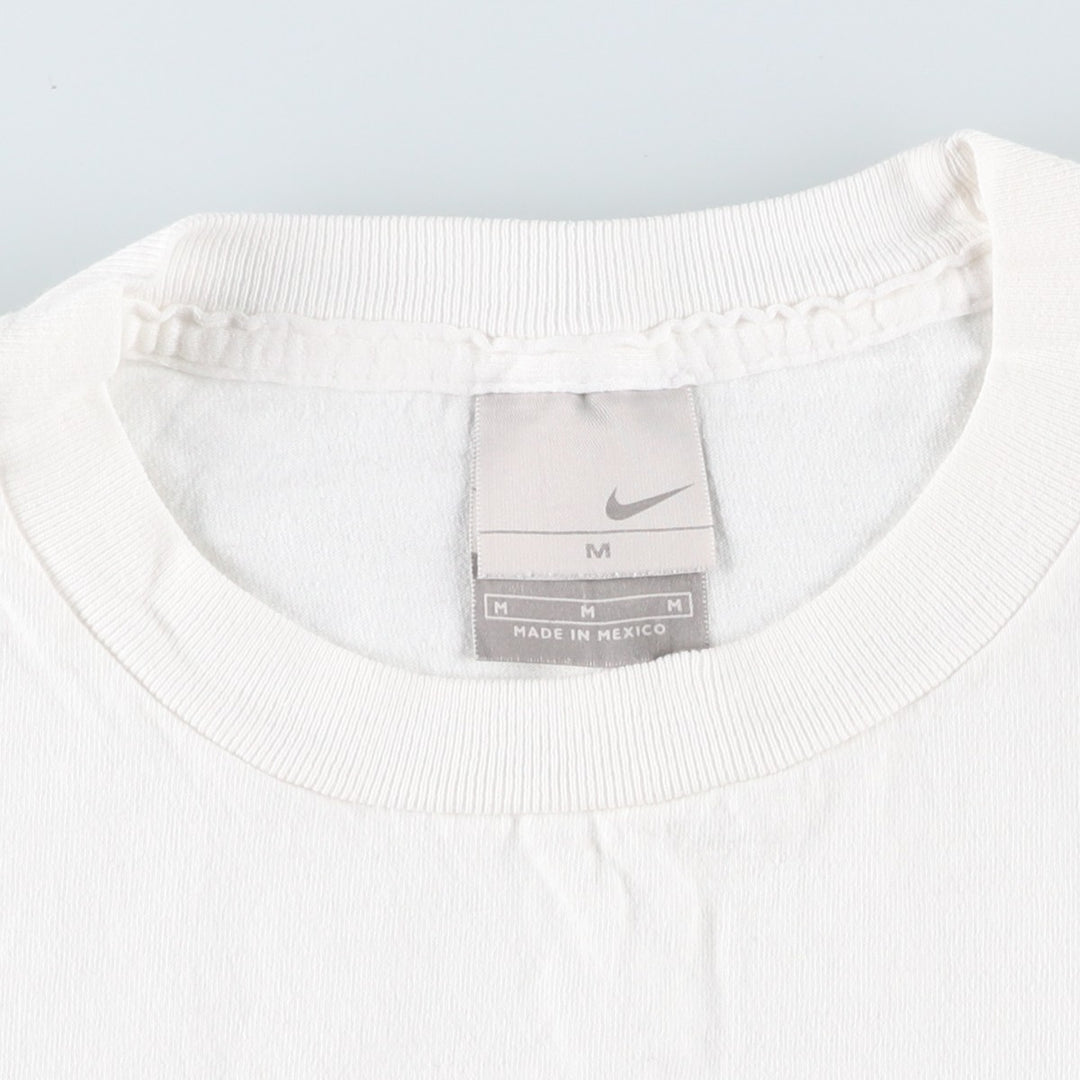 00'S Nike logo print T-shirt, men's size M cotton white type Vintage Second Hand