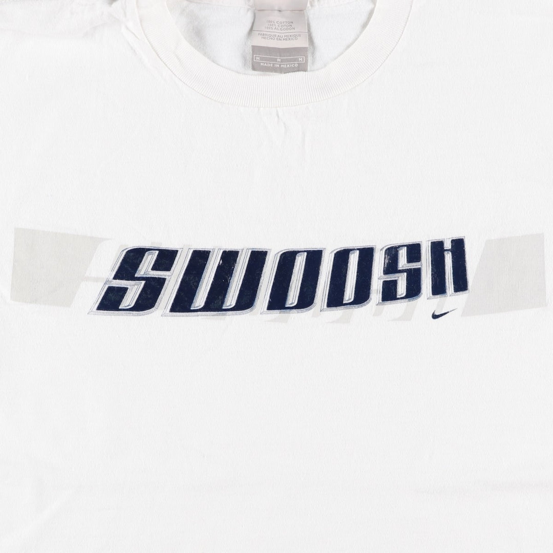 00'S Nike logo print T-shirt, men's size M cotton white type Vintage Second Hand