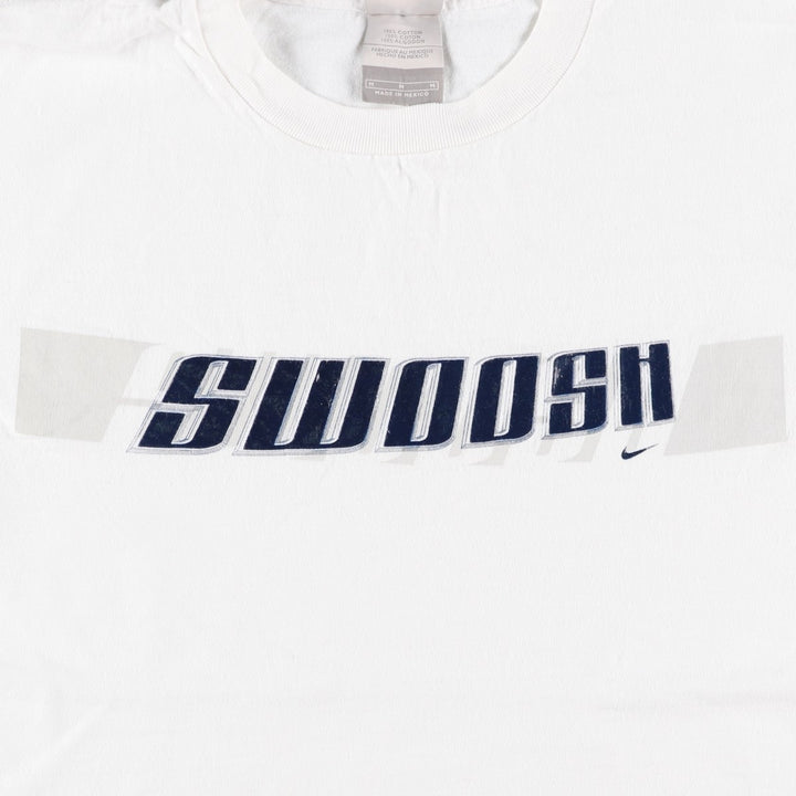 00'S Nike logo print T-shirt, men's size M cotton white type Vintage Second Hand
