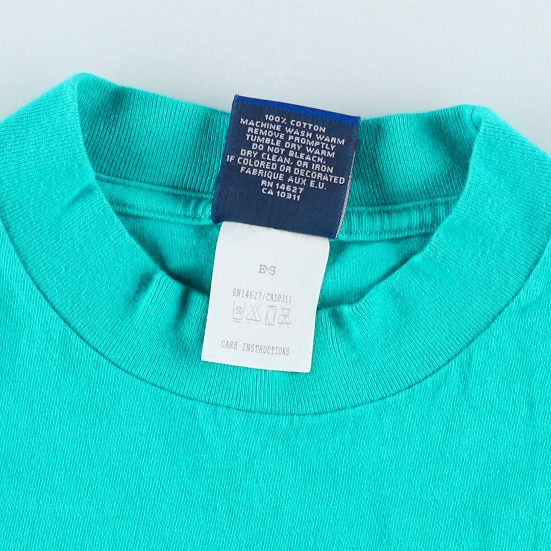 90'S Umbro Blue Tag Logo Print T-Shirt, Made in USA, Men's Size L (Equivalent), Vintage cotton turquoise blue Vintage Second Hand