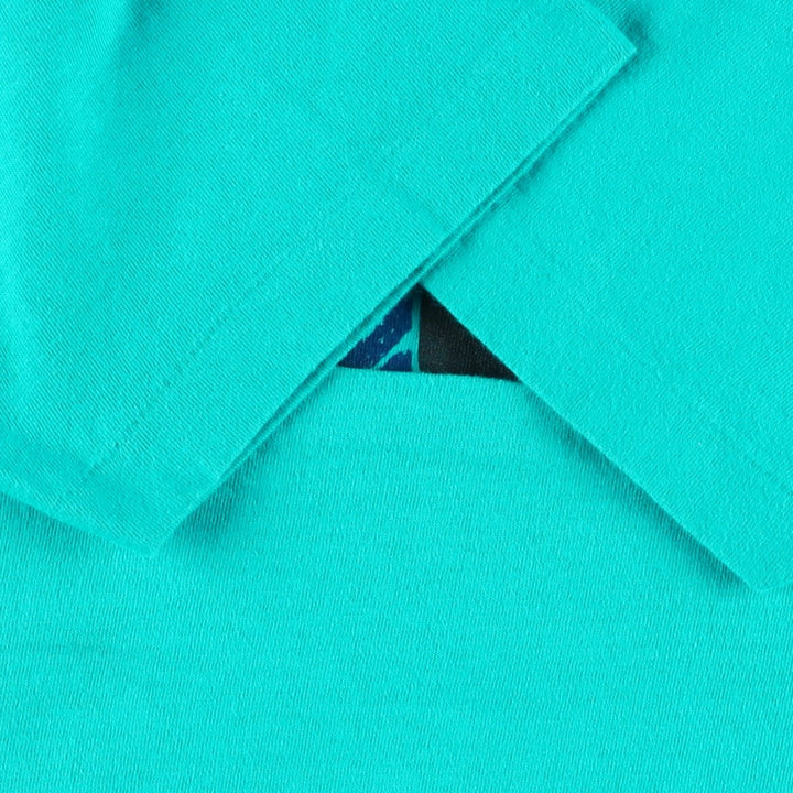 90'S Umbro Blue Tag Logo Print T-Shirt, Made in USA, Men's Size L (Equivalent), Vintage cotton turquoise blue Vintage Second Hand