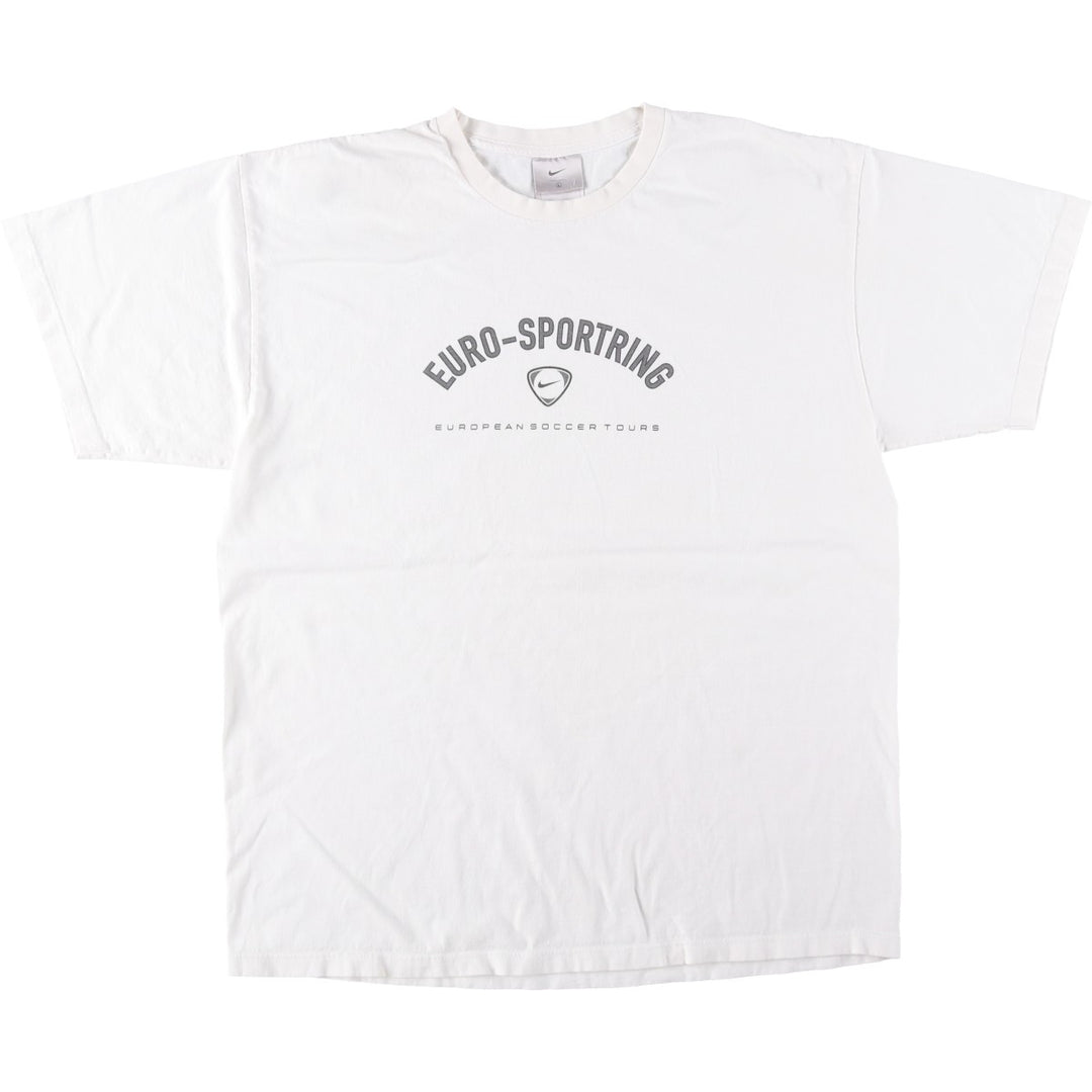Nike Sports Print T-Shirt, Made in USA, Men's Size L cotton white type Vintage Second Hand