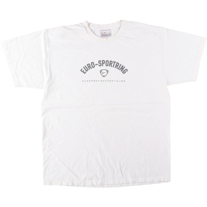 Nike Sports Print T-Shirt, Made in USA, Men's Size L cotton white type Vintage Second Hand