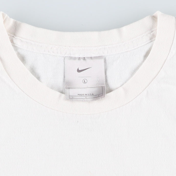 Nike Sports Print T-Shirt, Made in USA, Men's Size L cotton white type Vintage Second Hand