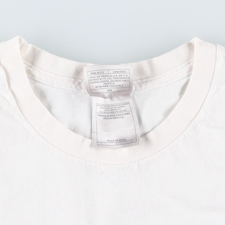 Nike Sports Print T-Shirt, Made in USA, Men's Size L cotton white type Vintage Second Hand