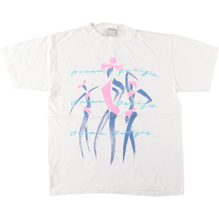 90'S Ocean Pacific surf/skate t-shirt, men's size M equivalent, vintage. unclear white type Vintage Second Hand