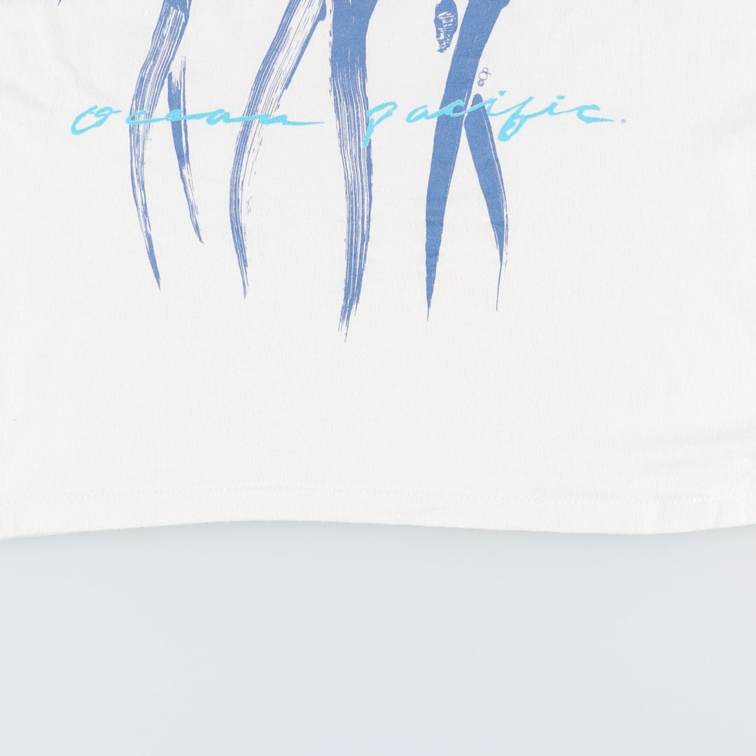 90'S Ocean Pacific surf/skate t-shirt, men's size M equivalent, vintage. unclear white type Vintage Second Hand