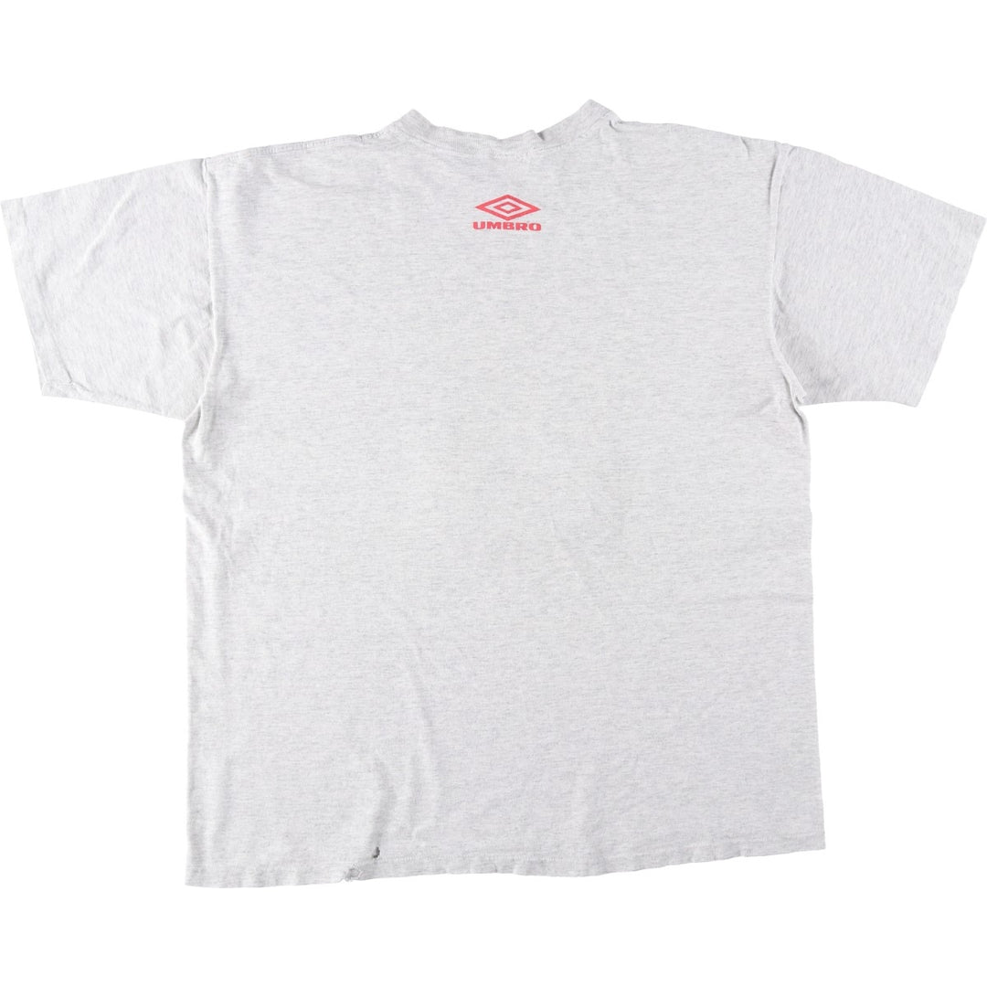90'S Umbro Sports Print T-Shirt, Made in USA, Men's XL equivalent, Vintage cotton gray type Vintage Second Hand
