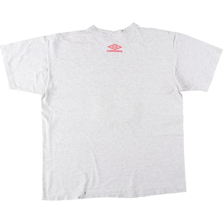 90'S Umbro Sports Print T-Shirt, Made in USA, Men's XL equivalent, Vintage cotton gray type Vintage Second Hand