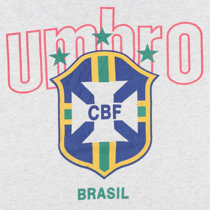 90'S Umbro Sports Print T-Shirt, Made in USA, Men's XL equivalent, Vintage cotton gray type Vintage Second Hand