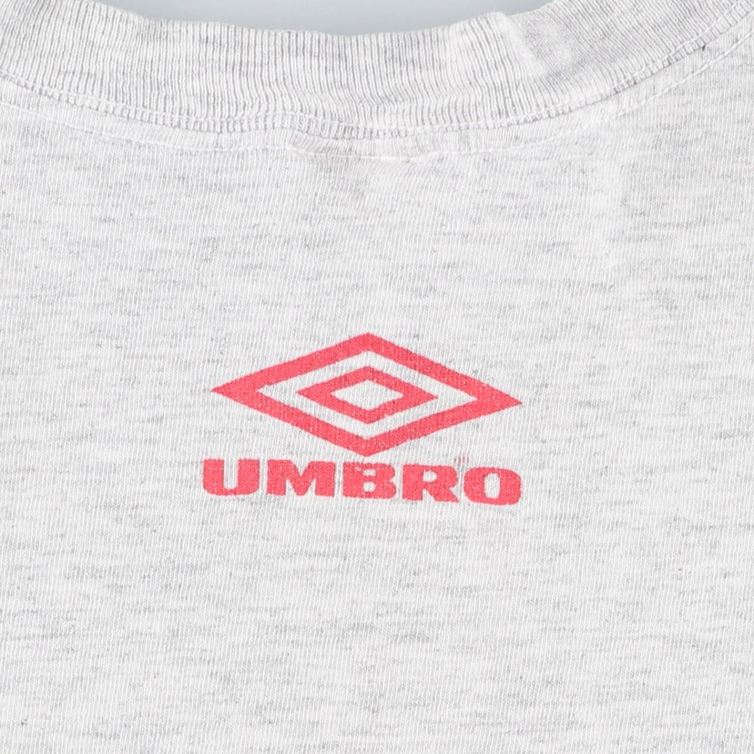 90'S Umbro Sports Print T-Shirt, Made in USA, Men's XL equivalent, Vintage cotton gray type Vintage Second Hand