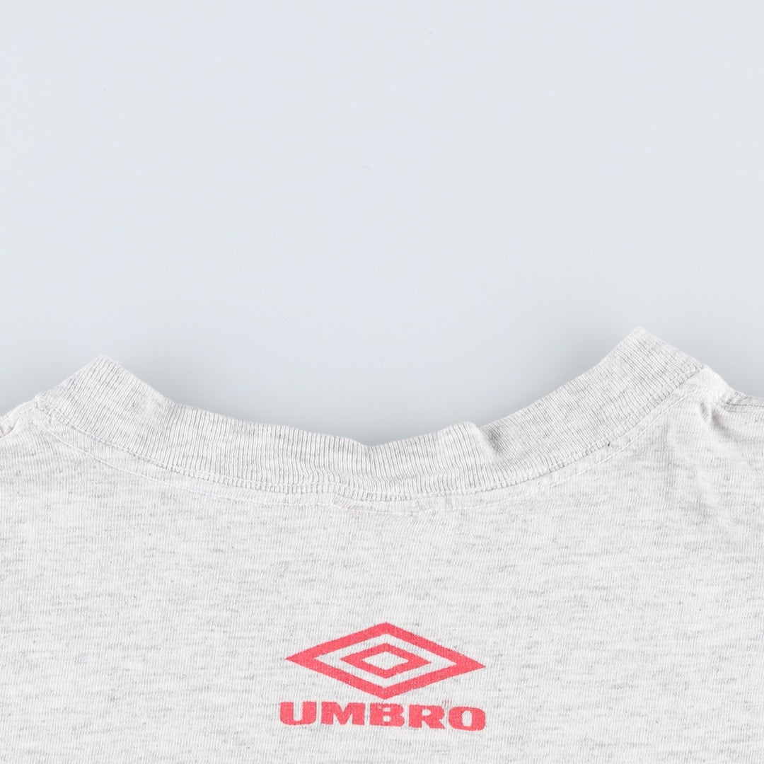 90'S Umbro Sports Print T-Shirt, Made in USA, Men's XL equivalent, Vintage cotton gray type Vintage Second Hand
