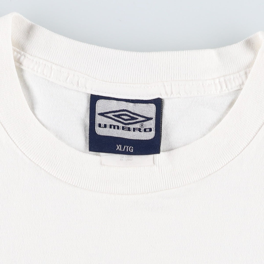 Umbro T-shirt with back print logo, made in Canada, men's size XL. cotton white type Vintage Second Hand