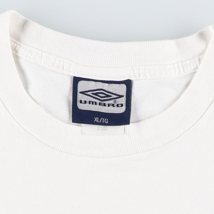 Umbro T-shirt with back print logo, made in Canada, men's size XL. cotton white type Vintage Second Hand