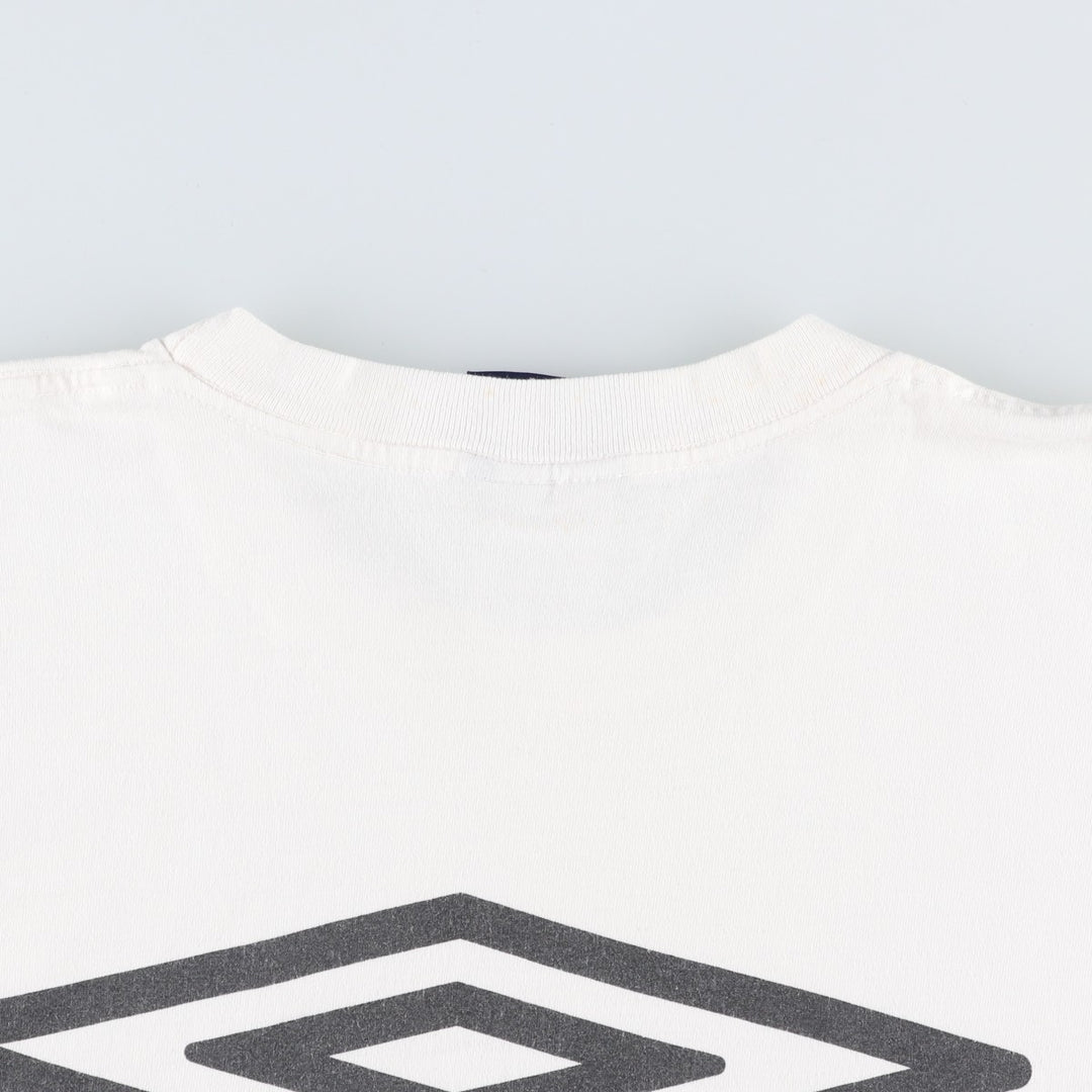 Umbro T-shirt with back print logo, made in Canada, men's size XL. cotton white type Vintage Second Hand