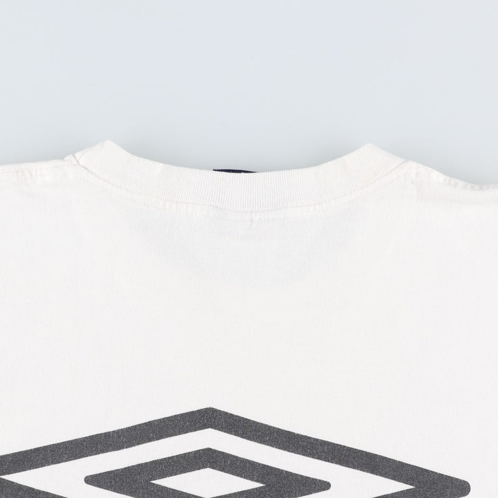 Umbro T-shirt with back print logo, made in Canada, men's size XL. cotton white type Vintage Second Hand