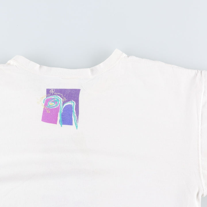 90'S Nike Silver Tag Printed T-Shirt Made in USA Men's L Size Vintage cotton white type Vintage Second Hand