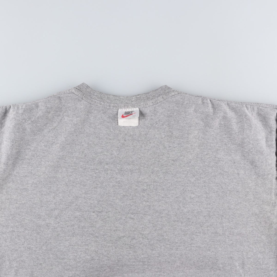 90'S Nike Center Logo T-Shirt, Made in USA, Men's XXL equivalent, Vintage cotton gray type Vintage Second Hand
