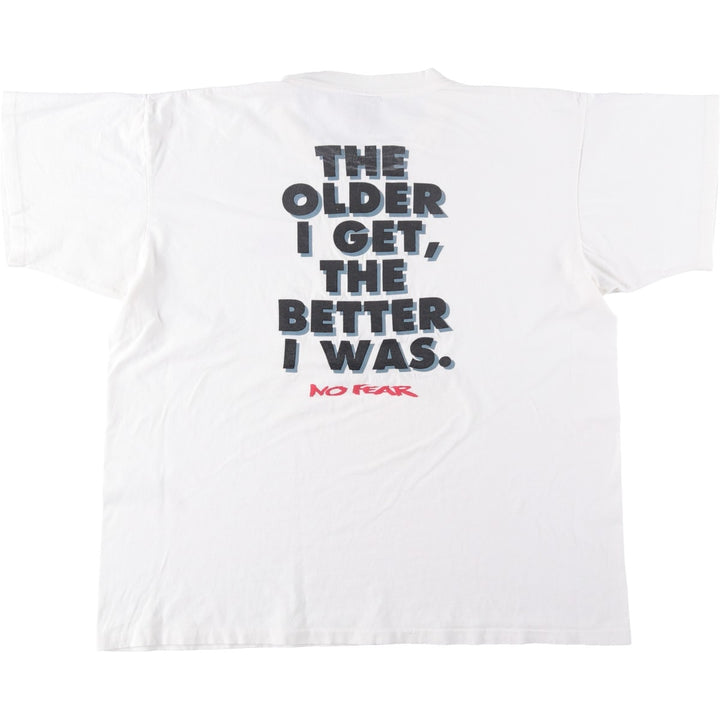 90'S NO FEAR Logo Print T-Shirt, Made in USA, Men's XL (approx.) Vintage cotton white type Vintage Second Hand