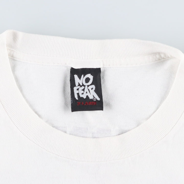 90'S NO FEAR Logo Print T-Shirt, Made in USA, Men's XL (approx.) Vintage cotton white type Vintage Second Hand