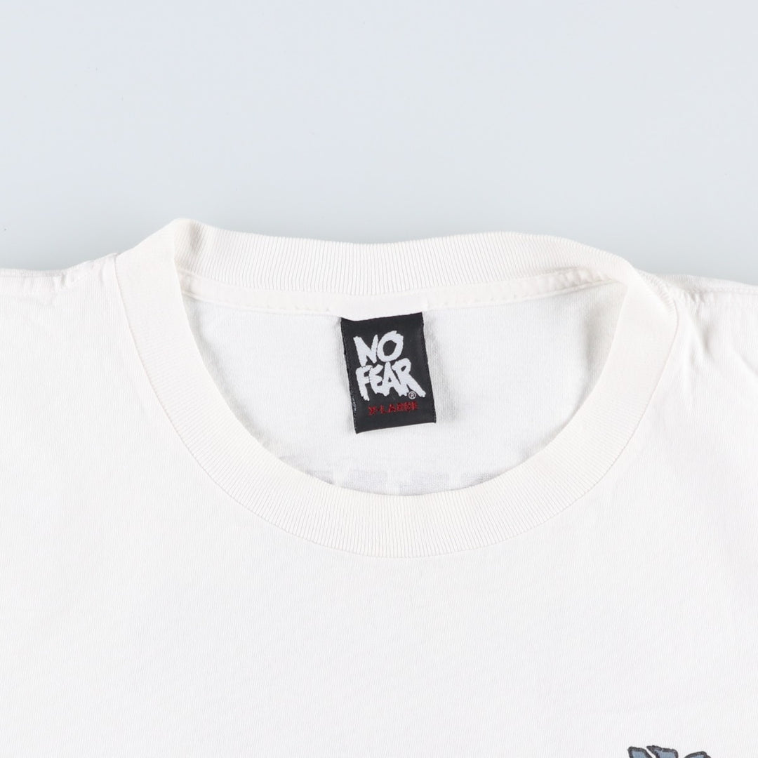 90'S NO FEAR Logo Print T-Shirt, Made in USA, Men's XL (approx.) Vintage cotton white type Vintage Second Hand
