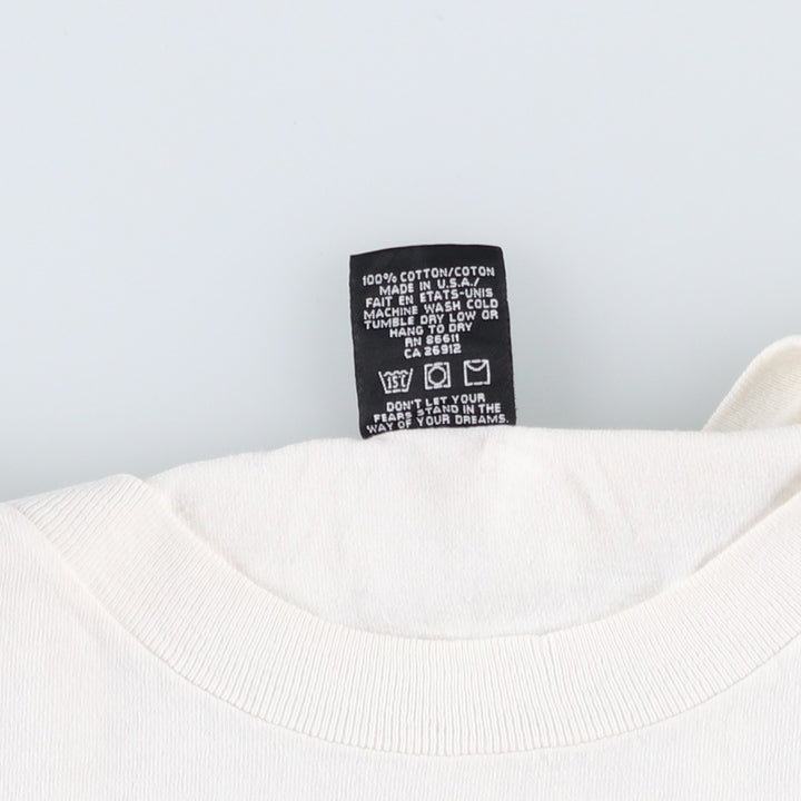 90'S NO FEAR logo print T-shirt, made in USA, men's size L equivalent, vintage. cotton white type Vintage Second Hand