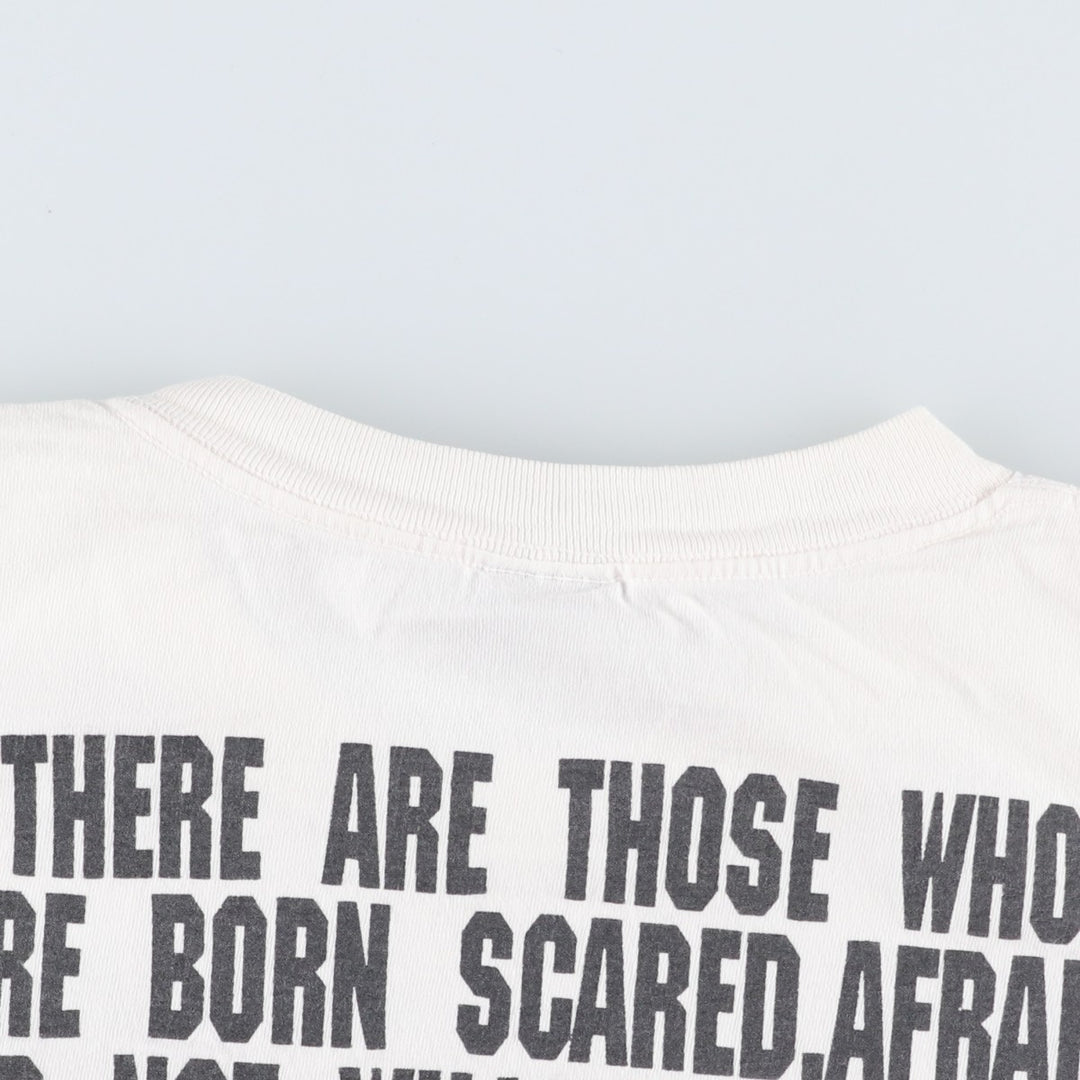 90'S NO FEAR logo print T-shirt, made in USA, men's size L equivalent, vintage. cotton white type Vintage Second Hand