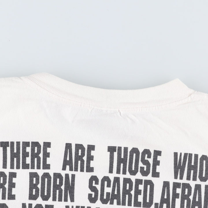 90'S NO FEAR logo print T-shirt, made in USA, men's size L equivalent, vintage. cotton white type Vintage Second Hand