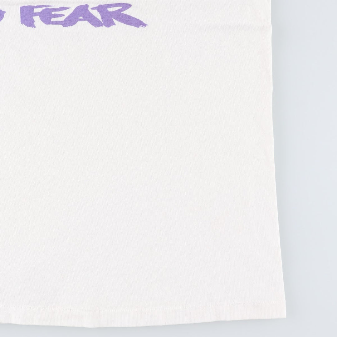 90'S NO FEAR logo print T-shirt, made in USA, men's size L equivalent, vintage. cotton white type Vintage Second Hand
