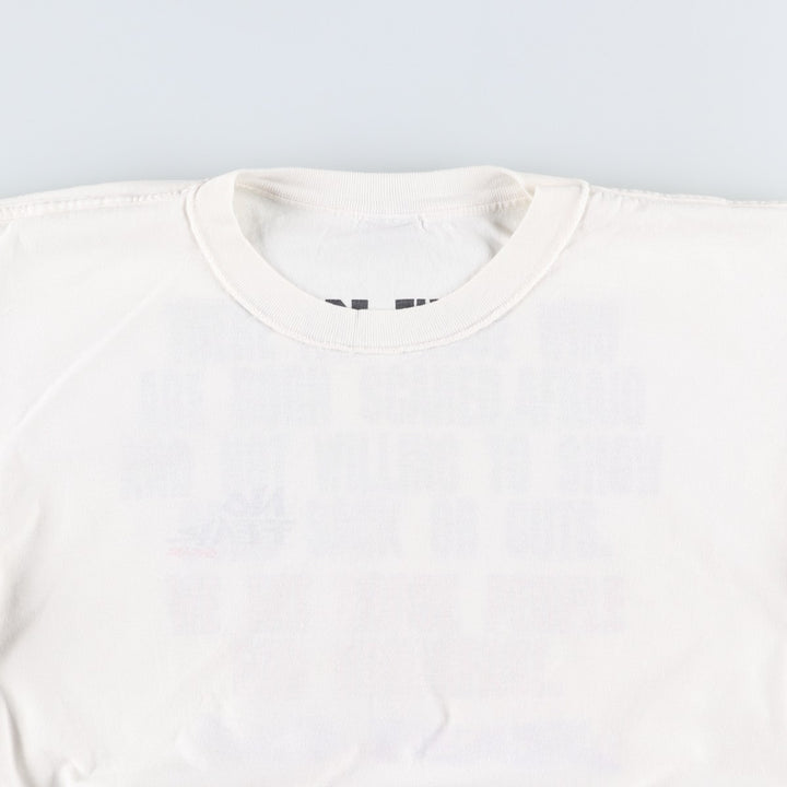 90'S NO FEAR logo print T-shirt, made in USA, men's size L equivalent, vintage. cotton white type Vintage Second Hand